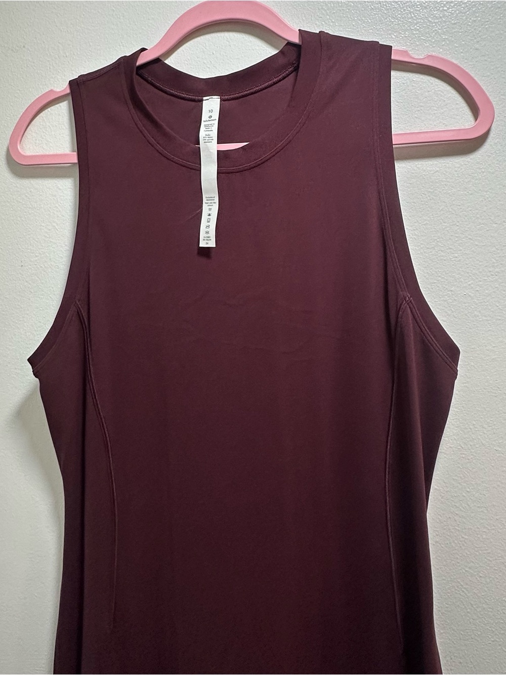 Lululemon Invigorate Training Maxi Dress Size 10 Red Merlot Everlux - Picture 2 of 16
